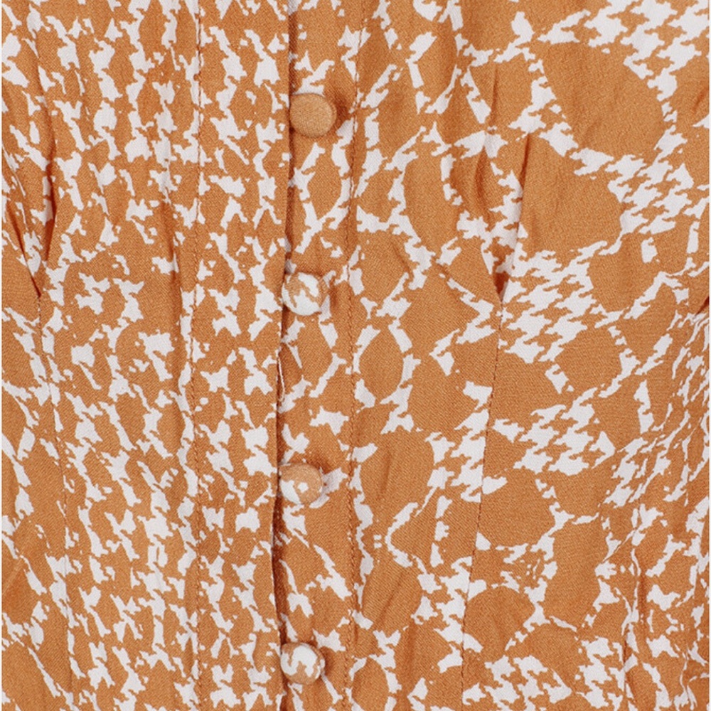 Free People Orange Patterned Blouse - Picture 4 of 7